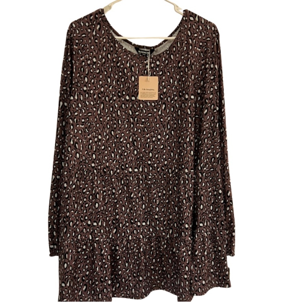 BloomChic Brown Leopard Print Blouse/Tunic